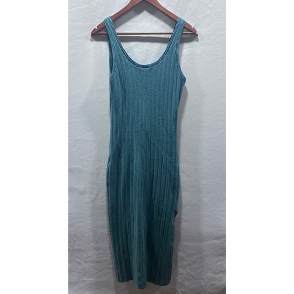 Abercrombie & Fitch Dresses & Skirts - Abercrombie and Fitch Midi Teal Ribbed Knit Tank Dress w/Side Slit Women's Large